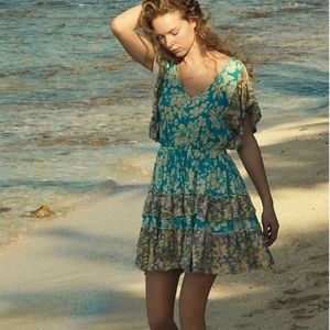 ✨NEW✨ Daily PRACTICE by Anthro, Tiered Ruffle Floral Flutter Sleeve Mini Dress